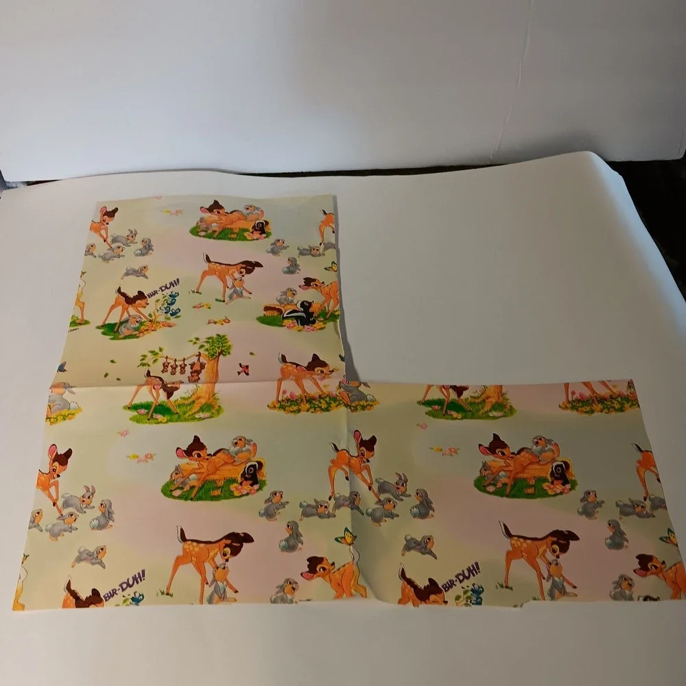 Disney Bambi Vintage Wrapping Paper Gift Wrap Single Sheet 17x20 90s Thumper